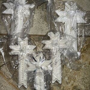 Elegant White Crochet Cross